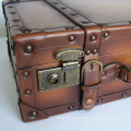 Custom decent vintage treated PU covering wooden frame display suitcase